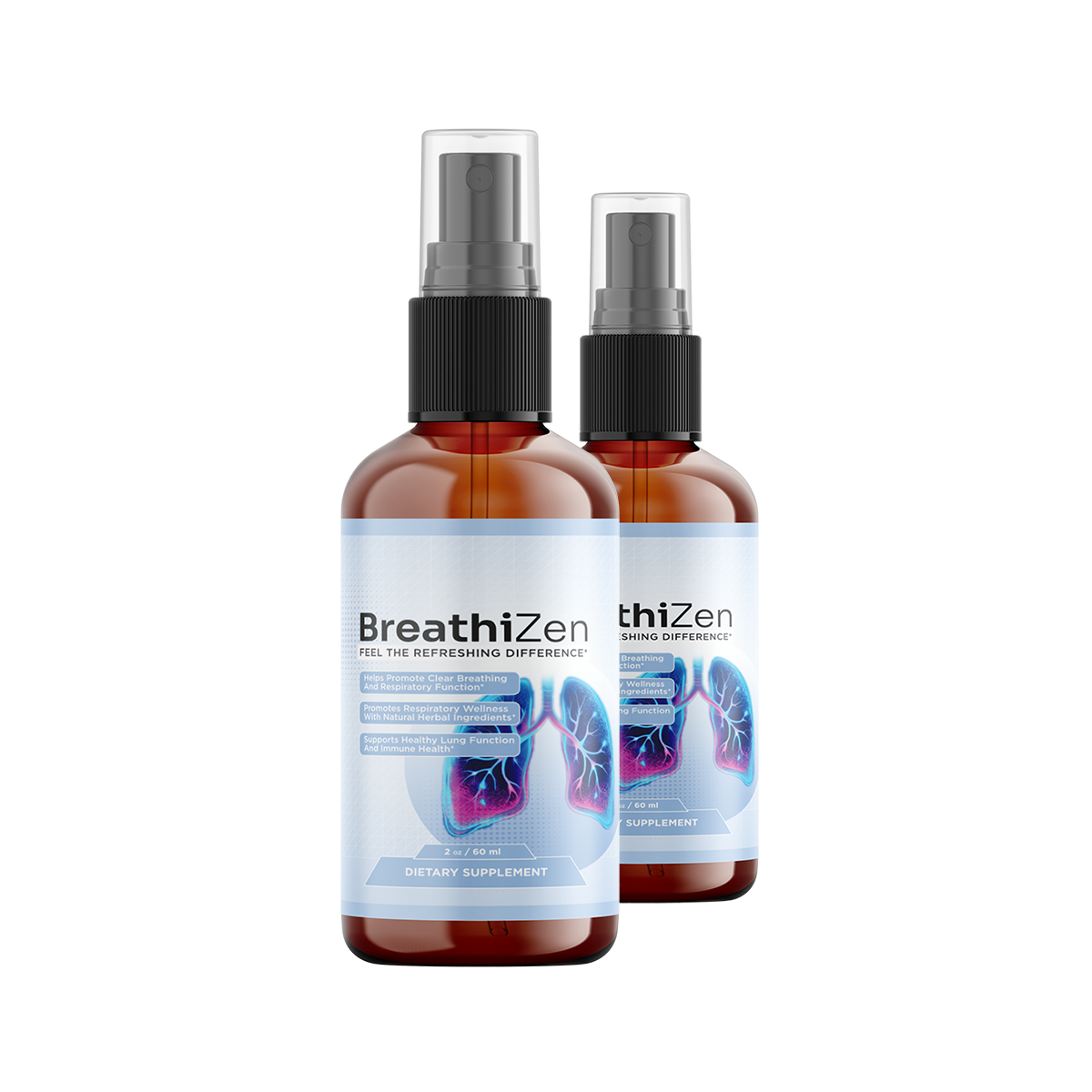 BreathiZen 2 bottle starter package — 60 day supply of respiratory support sprays